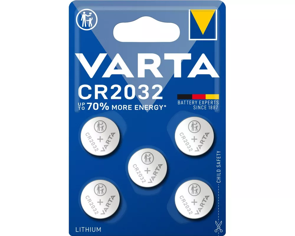 Varta Knopfzelle CR2032 , 5 Stück