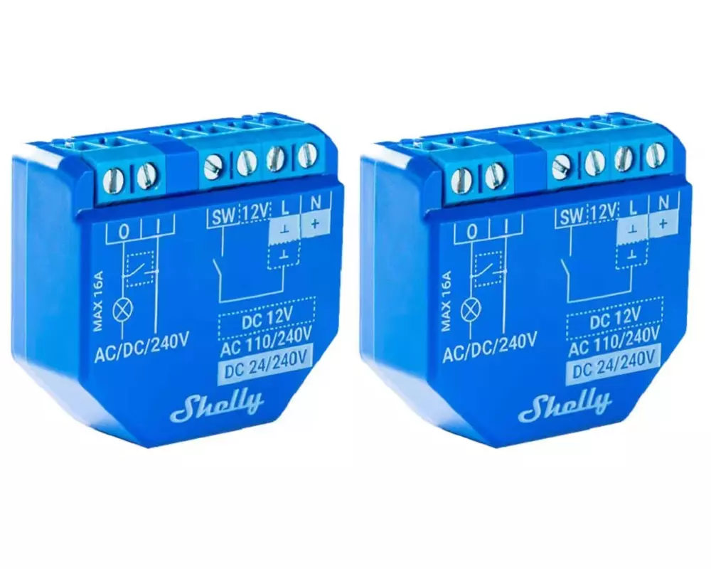 Shelly WLAN-Schaltaktor Shelly Plus 1 WiFi-Switch 2 Stück