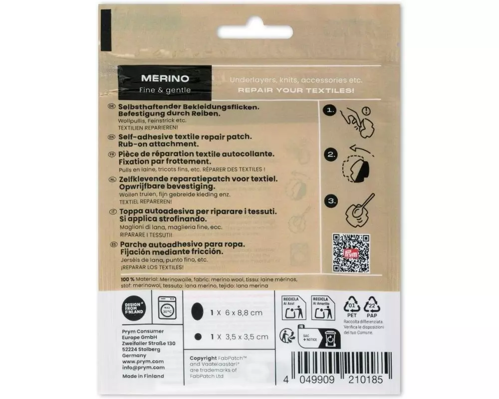 Prym Prym Rub-on Patch MERINO Schwarz