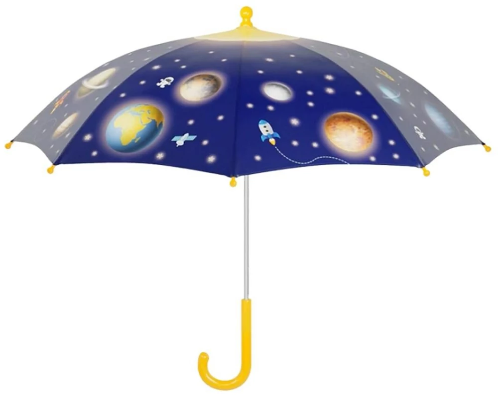 Esschert Design Kinderregenschirm Planeten Dunkelblau