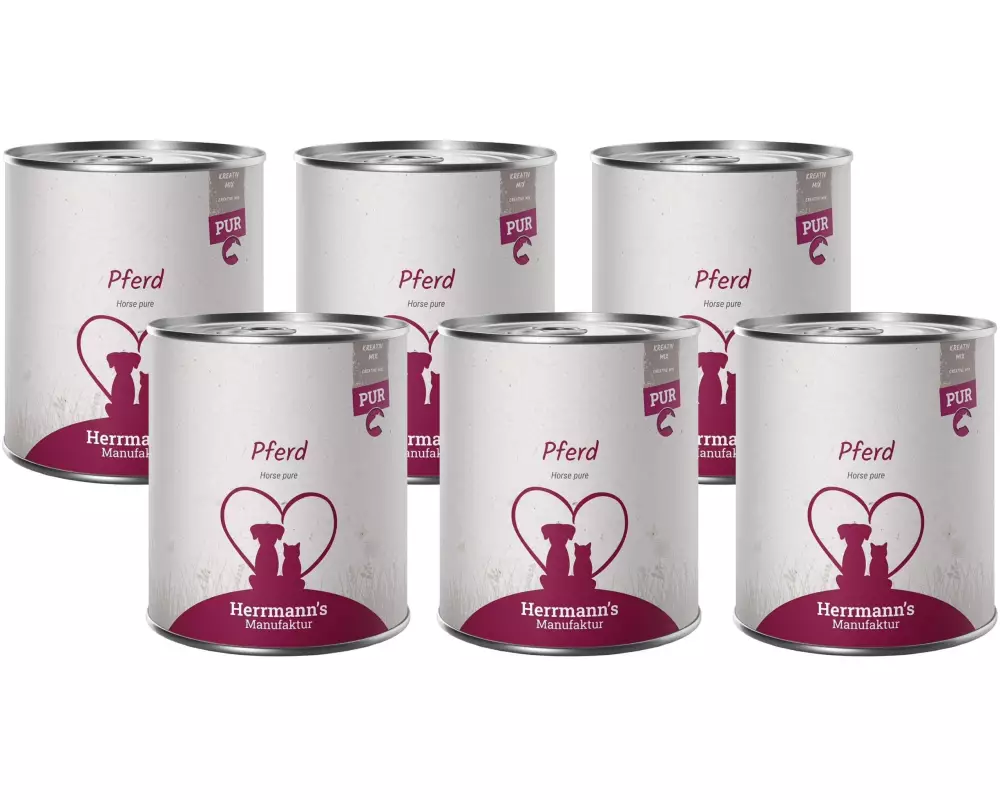 Herrmann's Nassfutter Pferd Reinfleisch 6 x 800 g