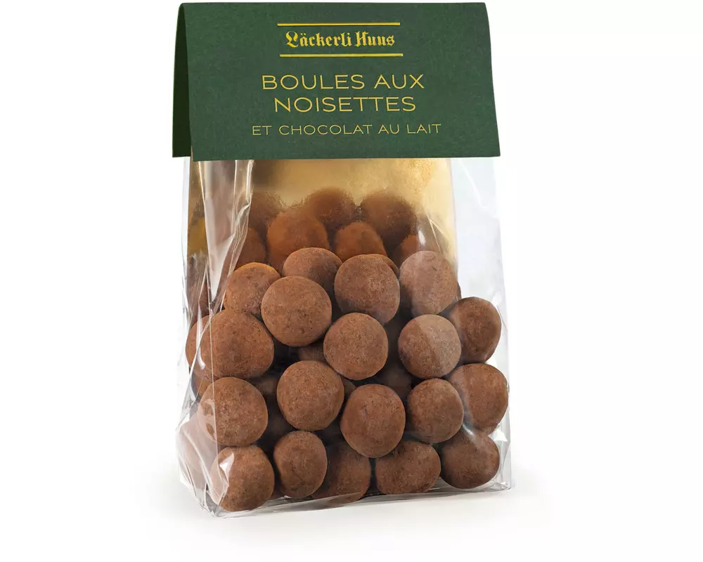 Läckerli Huus Boules aux noisettes et chocolat au lait 160 g