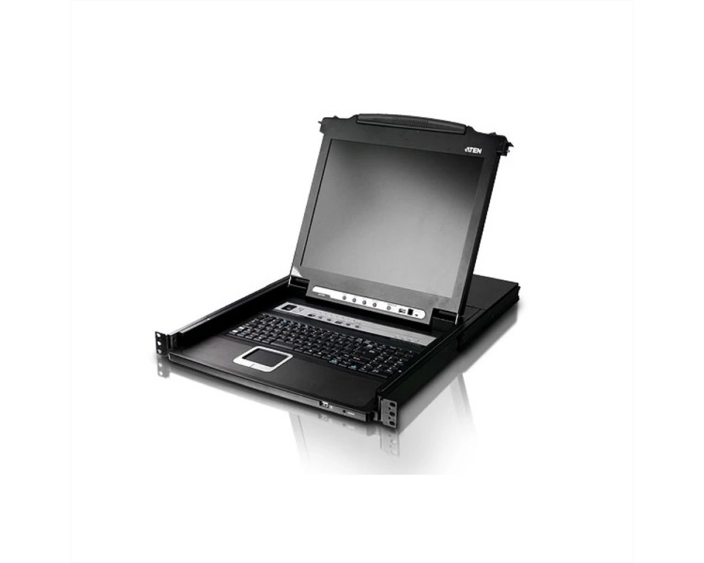 ATEN CL5708M 43cm LCD KVM Switch, USB-PS/2,VGA, 8 Port, CH-Layout