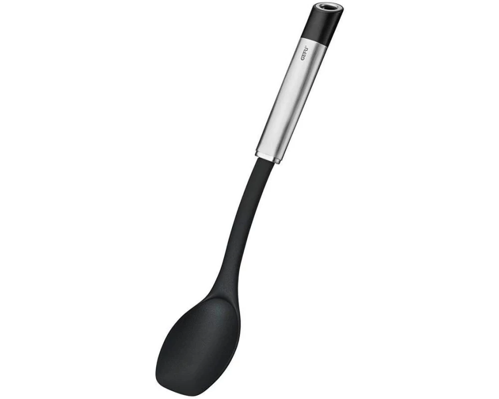 GEFU Kochlöffel Primeline 33.3 cm, Schwarz/Silber