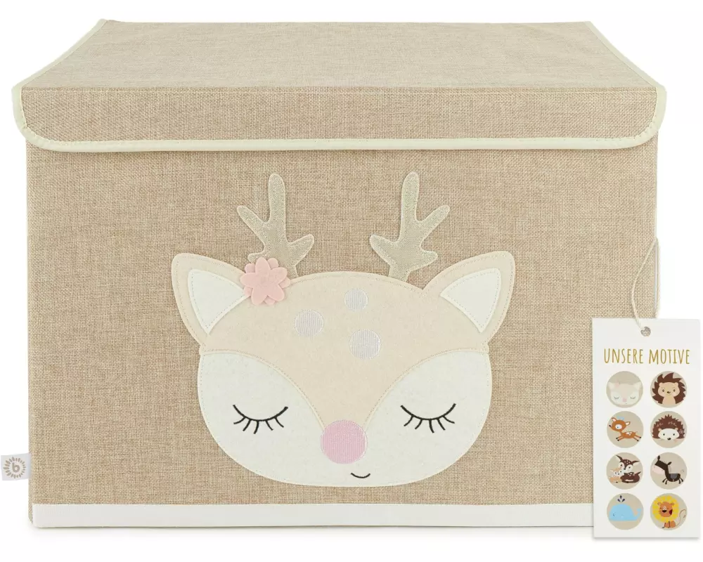 bieco Aufbewahrungsbox Ella mit Deckel Hirsch
