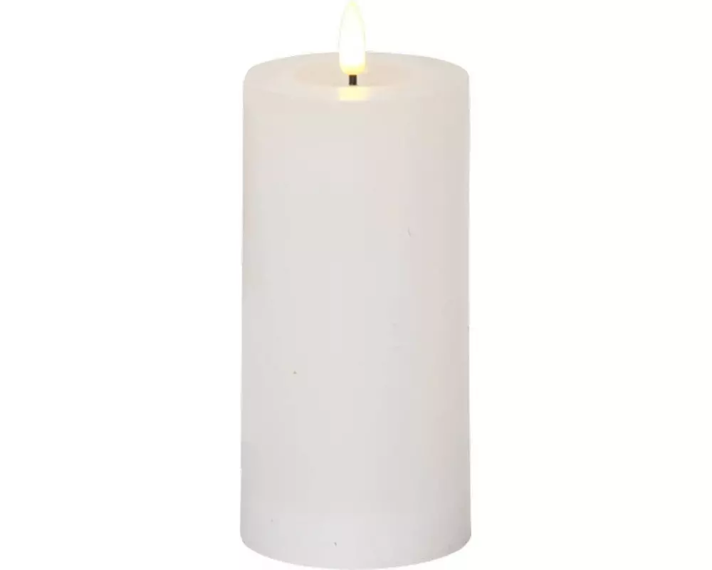 Star Trading LED-Kerze Pillar Flamme Flow Indoor, Weiss, 17.5 cm Höhe