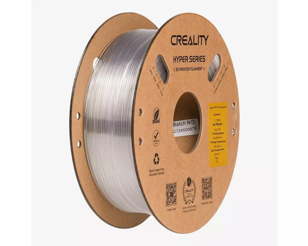 Creality Filament PETG Hyper Transparent, 1.75 mm, 1 kg
