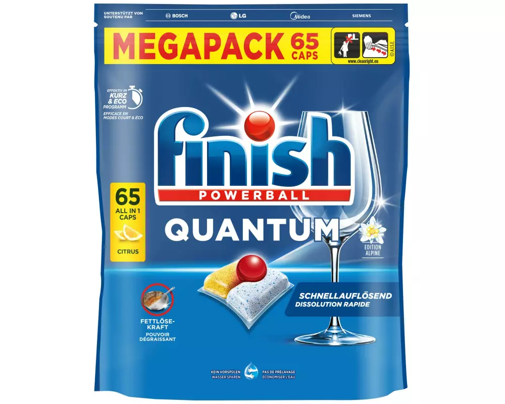 Finish Maschinenspülmittel Quantum Megapack Citrus 65 Stück