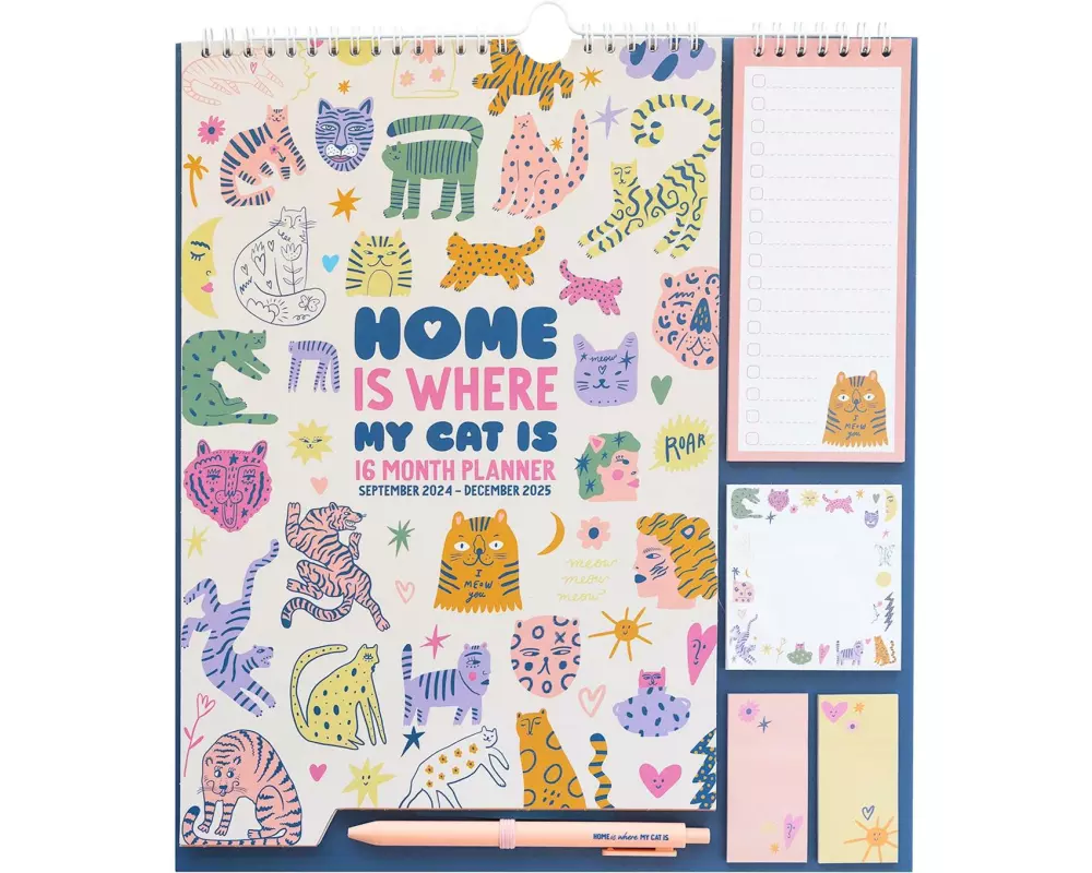 TH Wochen-Notizkalender Home is where my cat is 30 x 34 cm