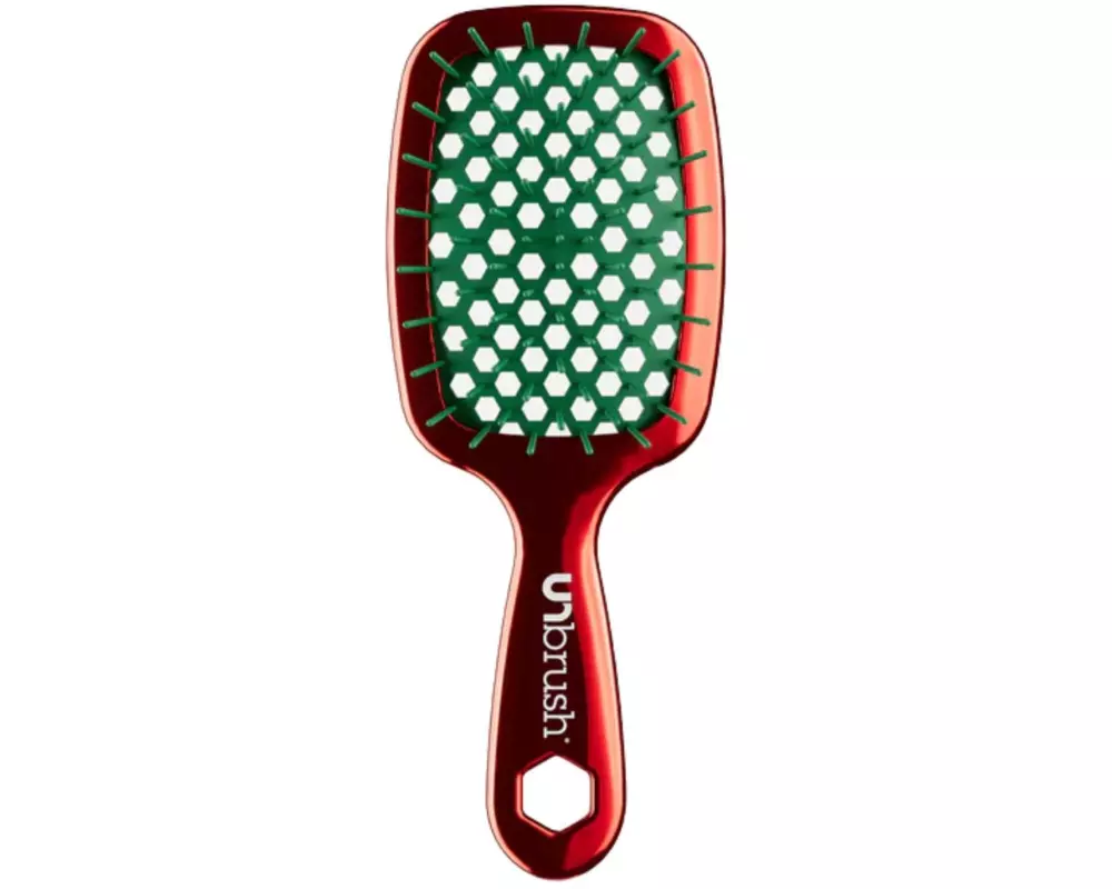 Unbrush Haarbürste XMAS Mini Chrome Ponsettia Red