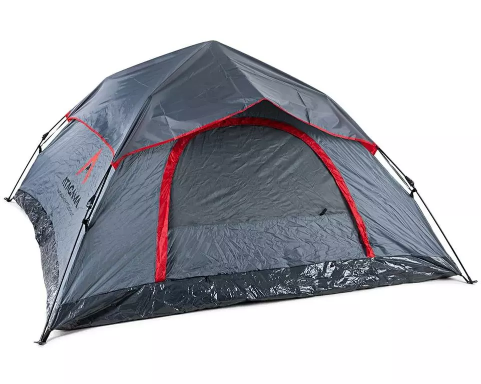 Atacama Wurfzelt Pop Up 3 Personen Dunkelgrau-Rot