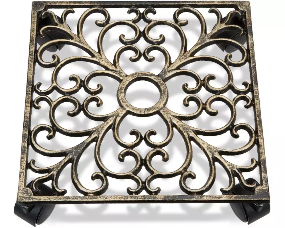 relaxdays Rolleruntersetzer Landhausstil Bronze/Schwarz