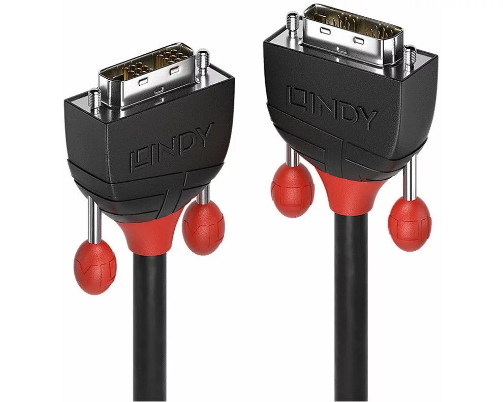 LINDY Black Line Video Cable, Single Link, DVI-DVI M-M, 10m, grey