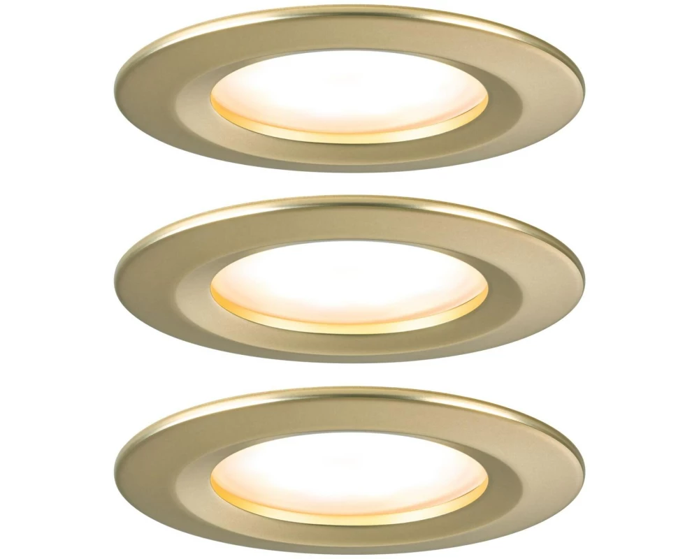 Paulmann Einbauleuchte LED Nova Coin Basisset starr 3er-Set Gold