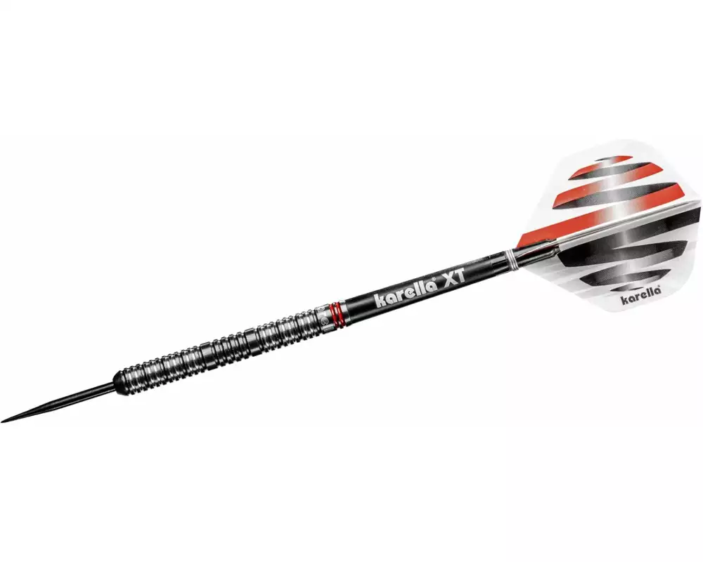 Karella Dartpfeile Steeldart HiPower 22g, 3 Stück – Schwarz