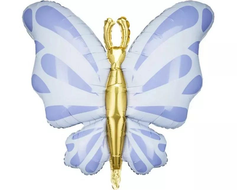 Partydeco Folienballon Schmetterling Blau, 69 x 69 cm