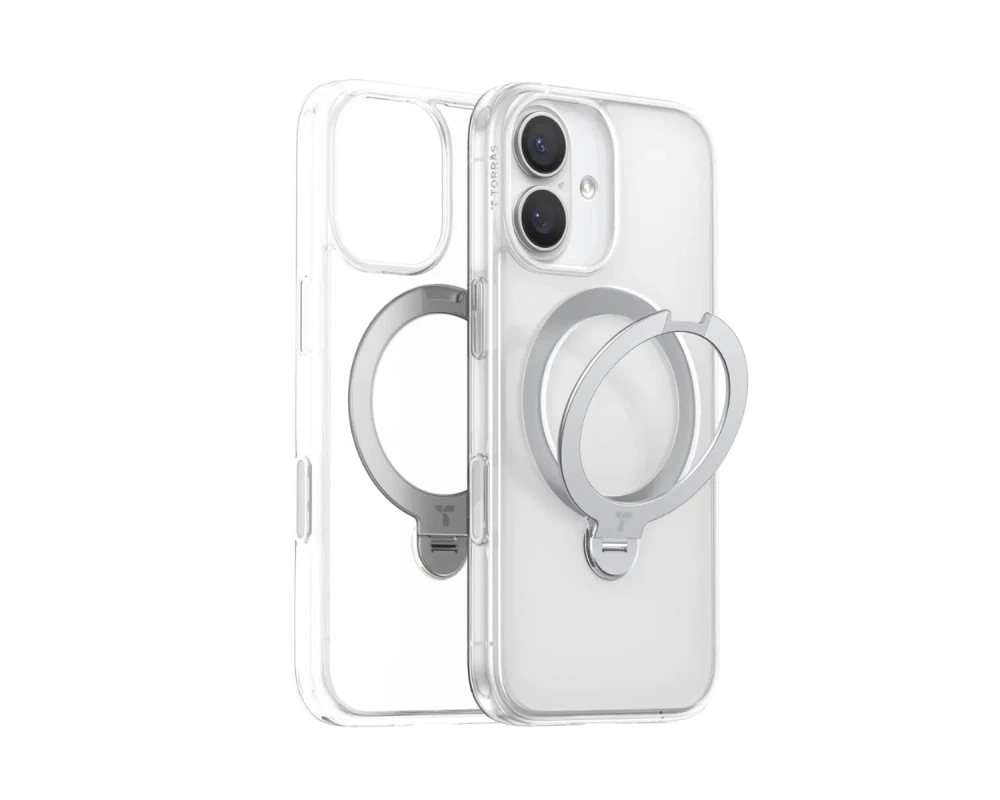 Torras Ostand 360° Schutzhülle, iPhone 17, MagSafe, transparent