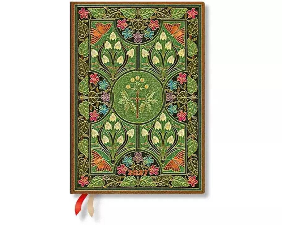 Paperblanks Wochenagenda Blühende Poesie 2027, Grün