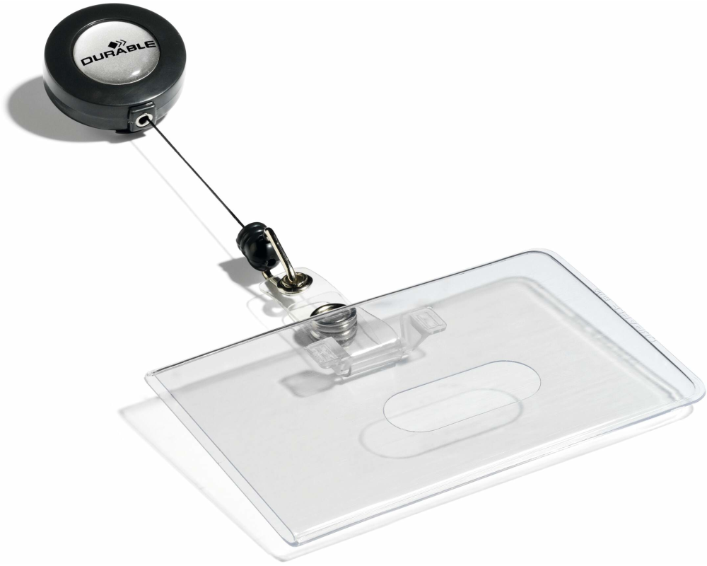 DURABLE Namensschild für Badge 85x54mm 801619 10 Stück ausziehbar -80cm