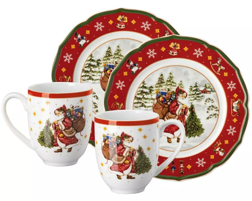 Hutschenreuther Happy Wintertime Set 4-teilig, Rot
