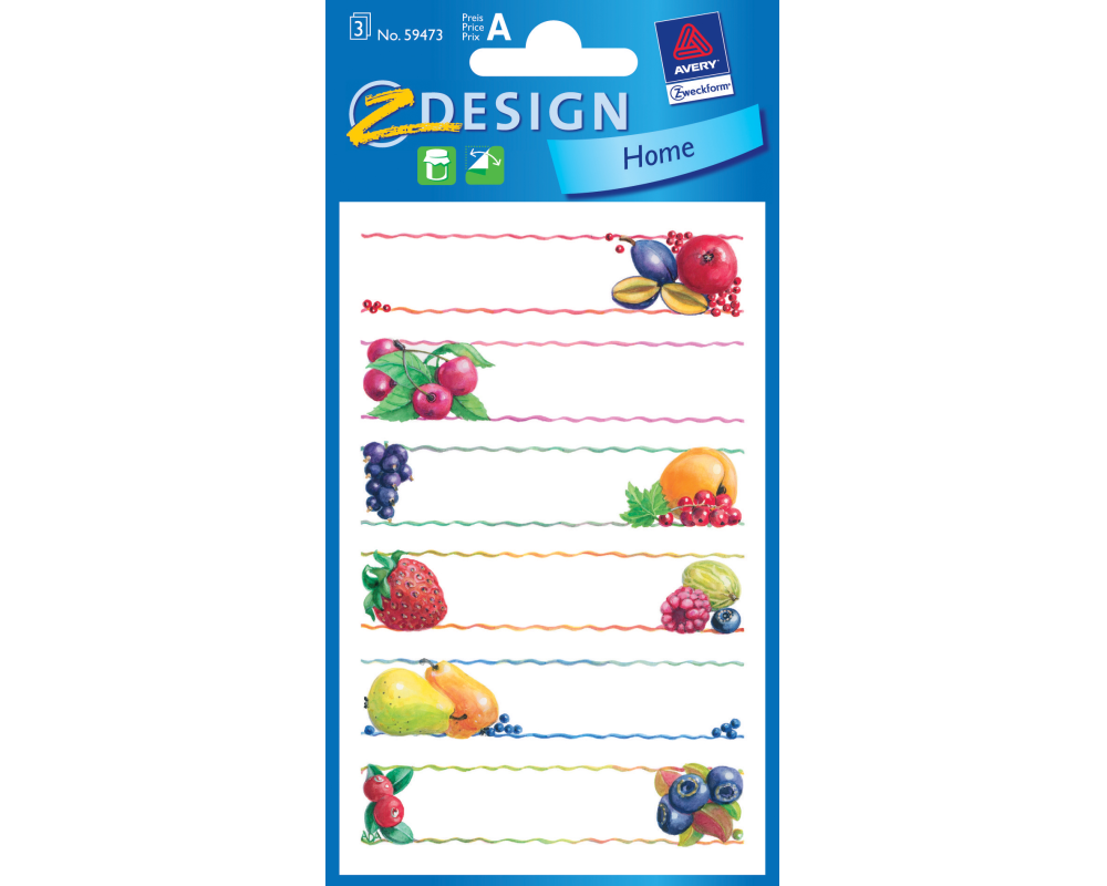 Z-DESIGN Sticker Home 59473 Früchte 3 Stück