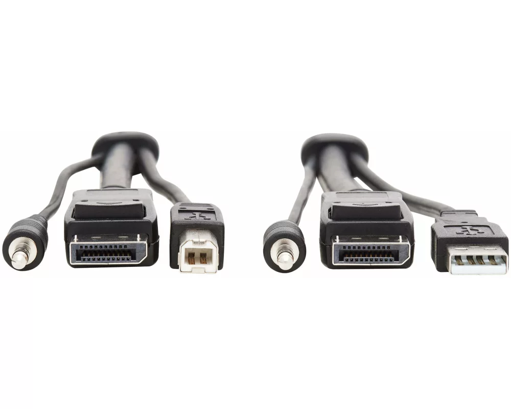 EATON TRIPPLITE DisplayPort, KVM, Cable, Kit, 3, in, 1, 4K, DisplayPort, USB, 3,5mm, Audio, 3xM/3xM, 4:4:4, 6ft, 1.83m, Black