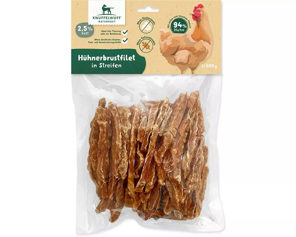 Knuffelwuff Snack Hühnerbrust-Streifen 500 g