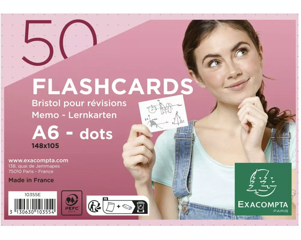 Exacompta Karteikarten Dot, Rosa