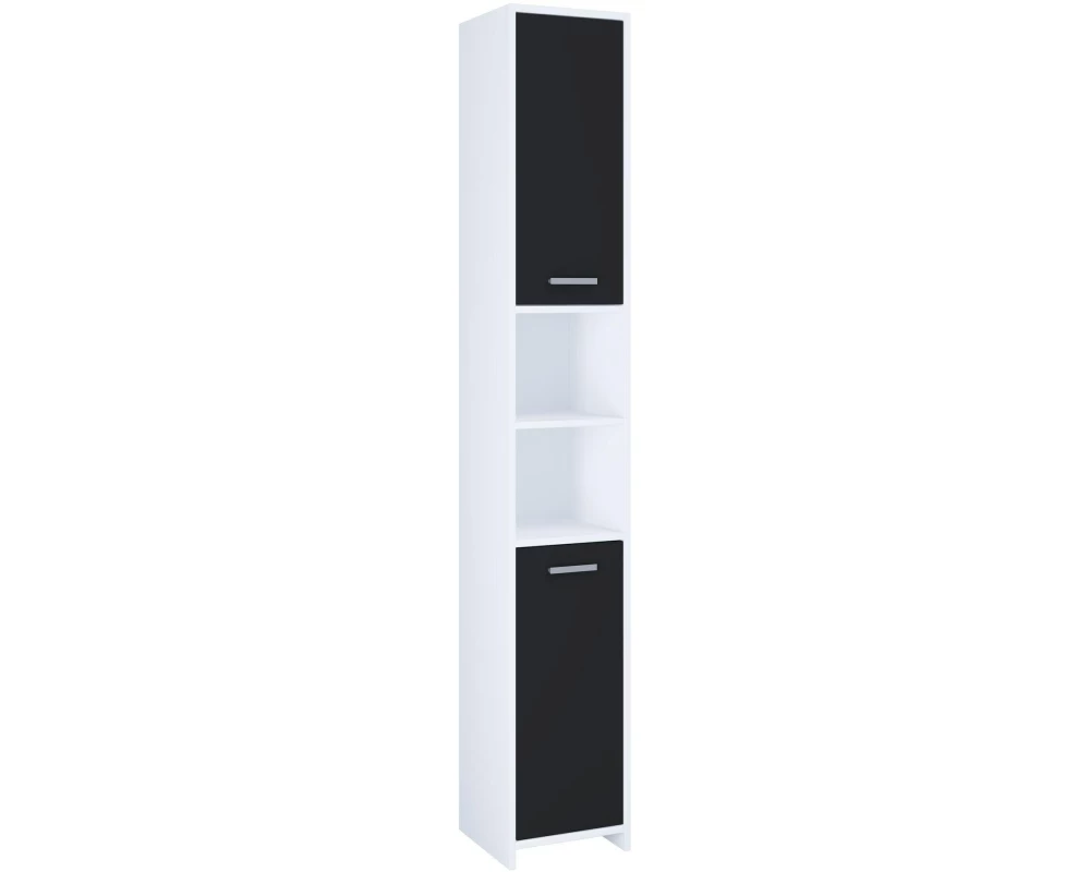 VCM Hochschrank Zalo L 30 x 180 cm, Weiss/Schwarz
