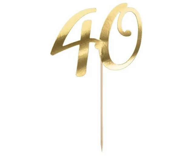 Partydeco 40 Gold Papier Holz
