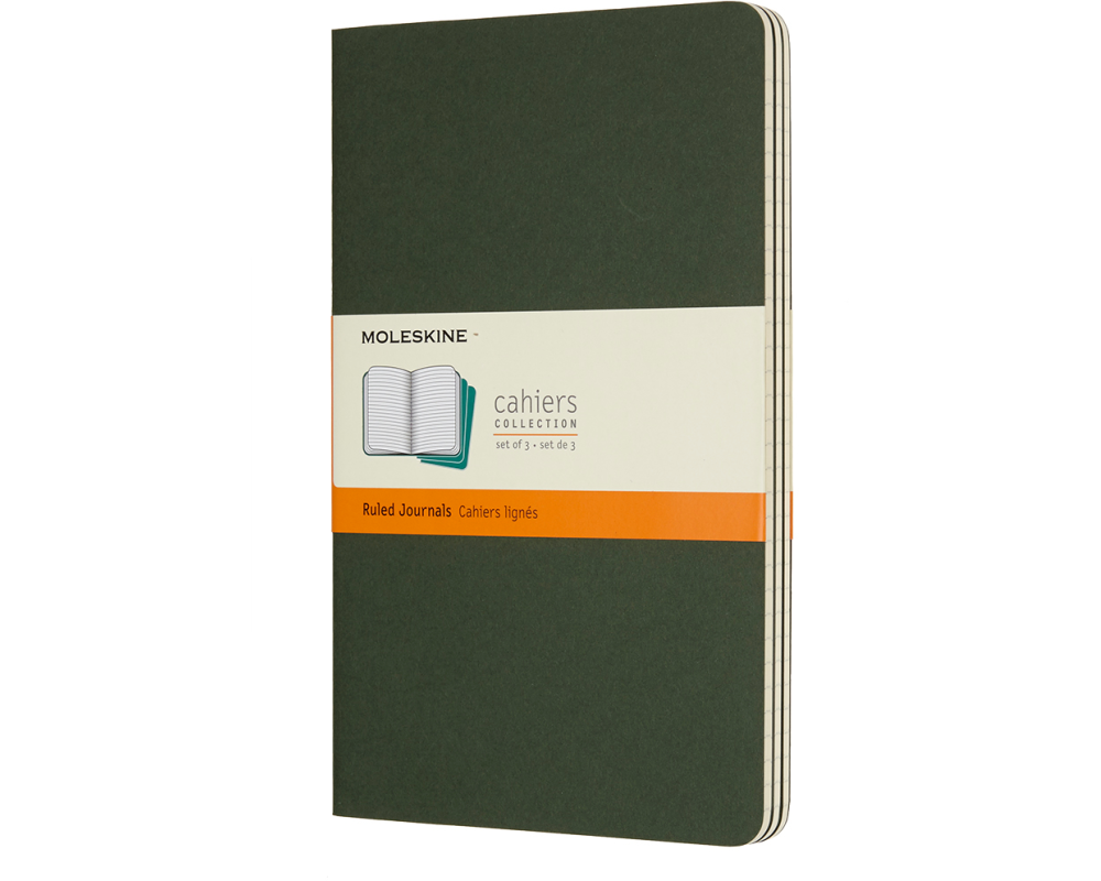 MOLESKINE Cahier L/A5, 3x, Liniert 855273 Myrtengrün 3 Stück