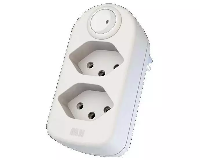 Max Hauri Mehrfachstecker maxADAPT 2 x T13 mit Schalter, Weiss