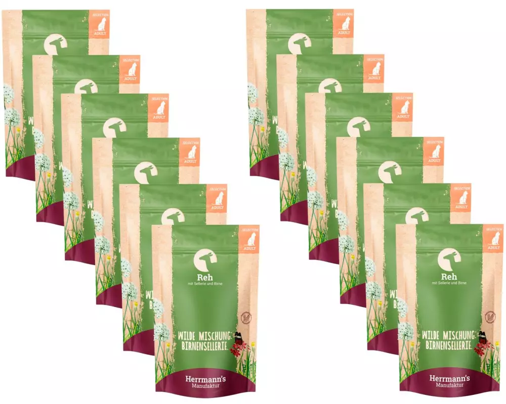 Herrmann's Bio-Nassfutter Reh mit Sellerie und Birne 12 x 100 g