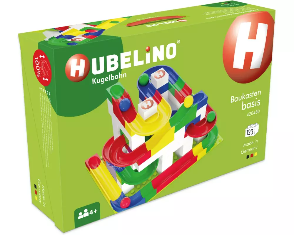 Hubelino Kugelbahn Baukasten Basis 123 Teile