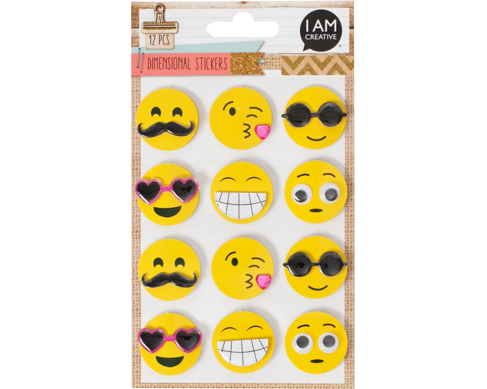 I AM CREATIVE 3D Aufkleber Emojis 4087.464 12 Stück