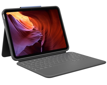 Logitech Rugged Folio Rugged Keyboard/Cover Case (Folio) Apple, Logitech iPad (10th Generation) Tablet