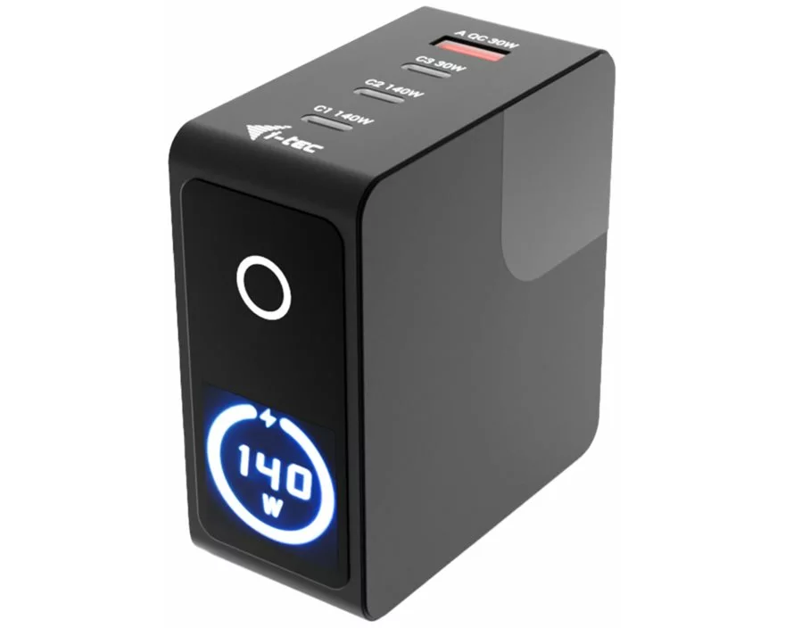 I-TEC 140W Intelligent Multiport USB Charger, 3x USB-C, 1x USB-A, LCD display