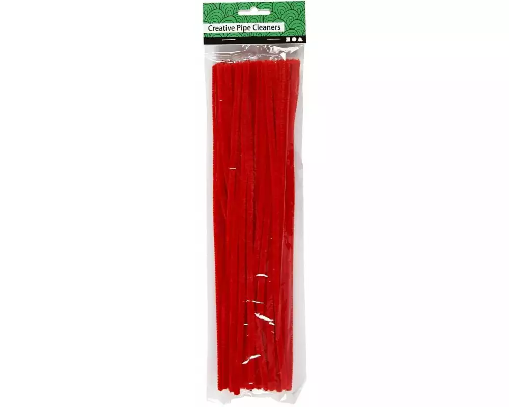 Creativ Company Chenilledraht 6 mm, 50 Stück Rot