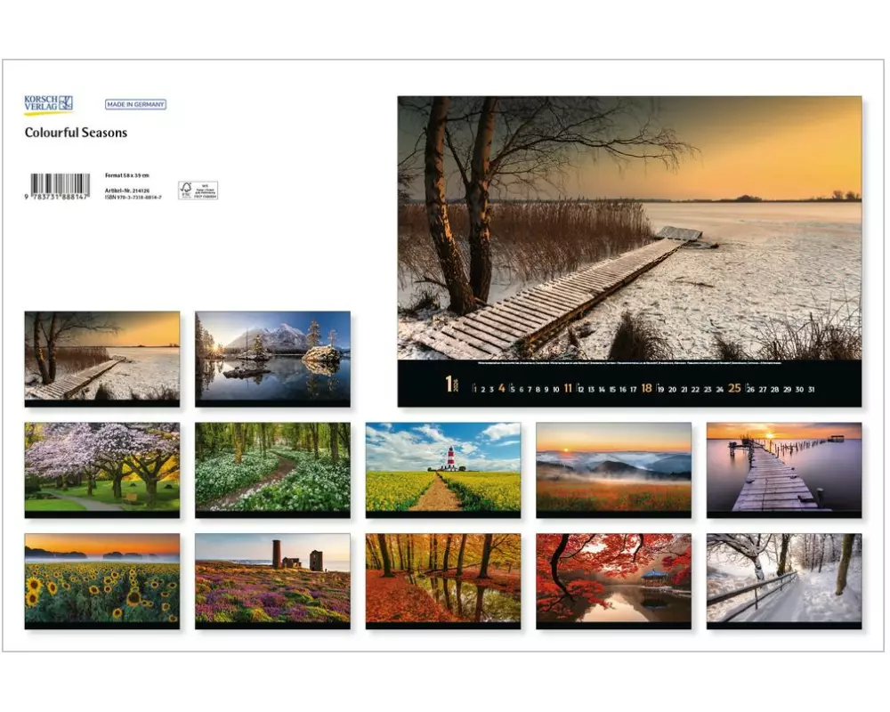 Korsch Verlag Bildkalender Colorful Seasons 2026