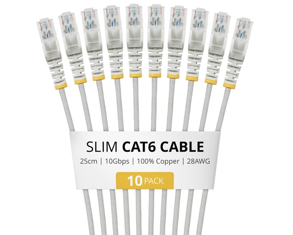 StarTech.com N6PAT25CMGRS10PK Netzwerkkabel Grau 0,25 m Cat6 U/UTP (UTP)