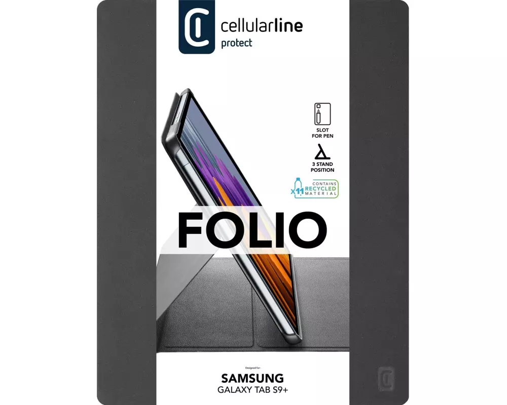 Cellular Line Tablet Book Cover Folio Case Schwarz