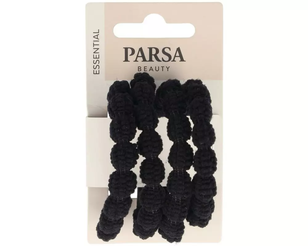 Parsa Beauty Haargummi mit Bubble-Details Schwarz 4 Stück