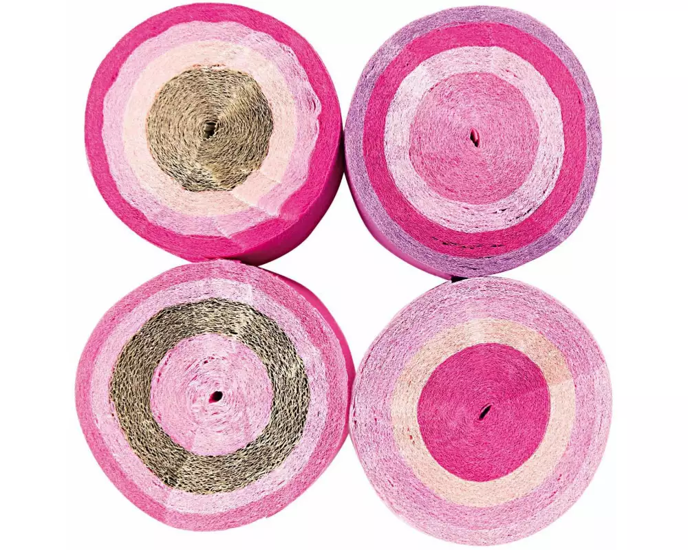 Rico Design Kreppbänder Cake 4 Rollen, Pink