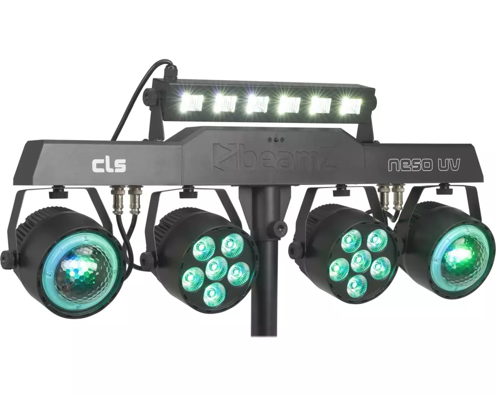 BeamZ CLS Party Bar NesoUV Jelly Moon PAR RGBW UV Stroboskop Stativ