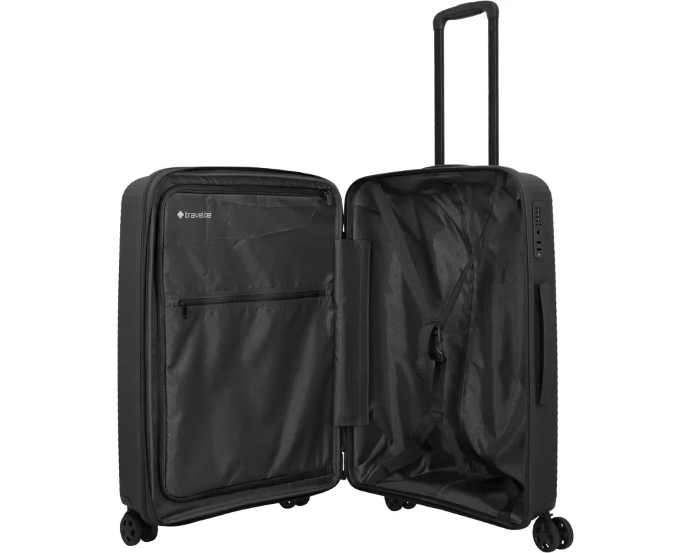 travelite AIR STRIPE Trolley M erweiterbar 86 l Schwarz
