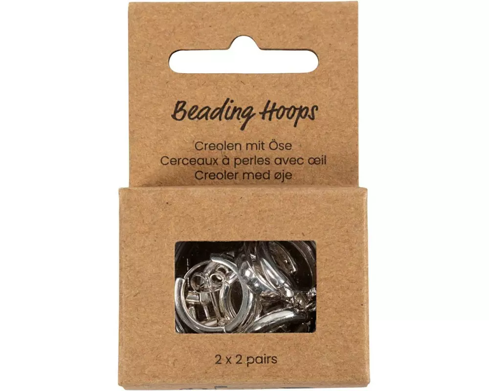 Creativ Company Ohrring 2 x 2 Paar, Versilbert