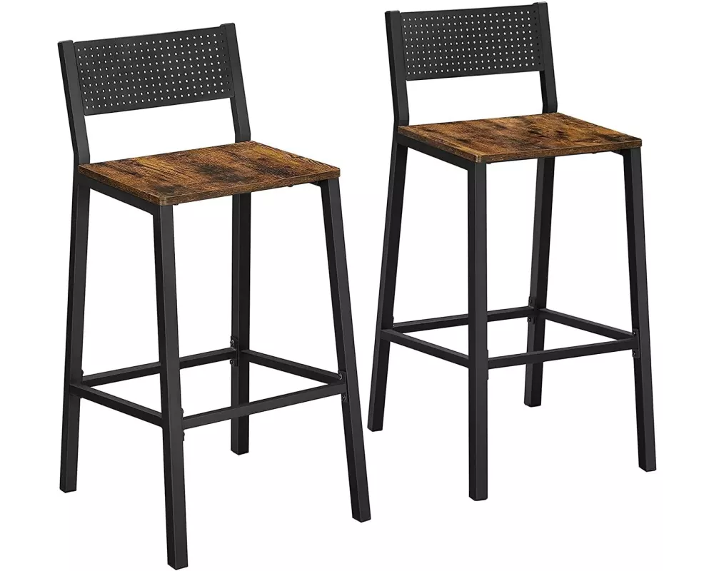 VASAGLE Barhocker 2 Stück 43.1 x 97.2 cm, Schwarz/Braun