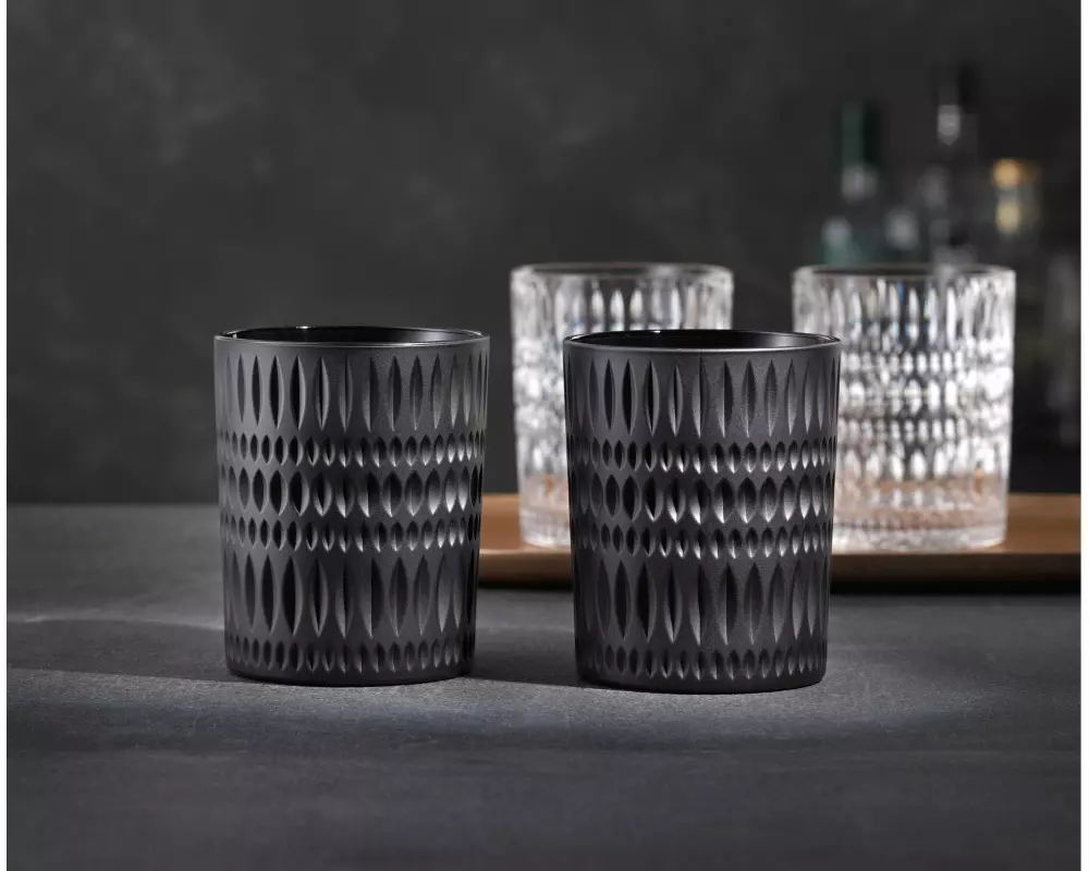 Nachtmann Ethno Whiskybecher Black Set/2 304 ml, 2 Stück, Schwarz