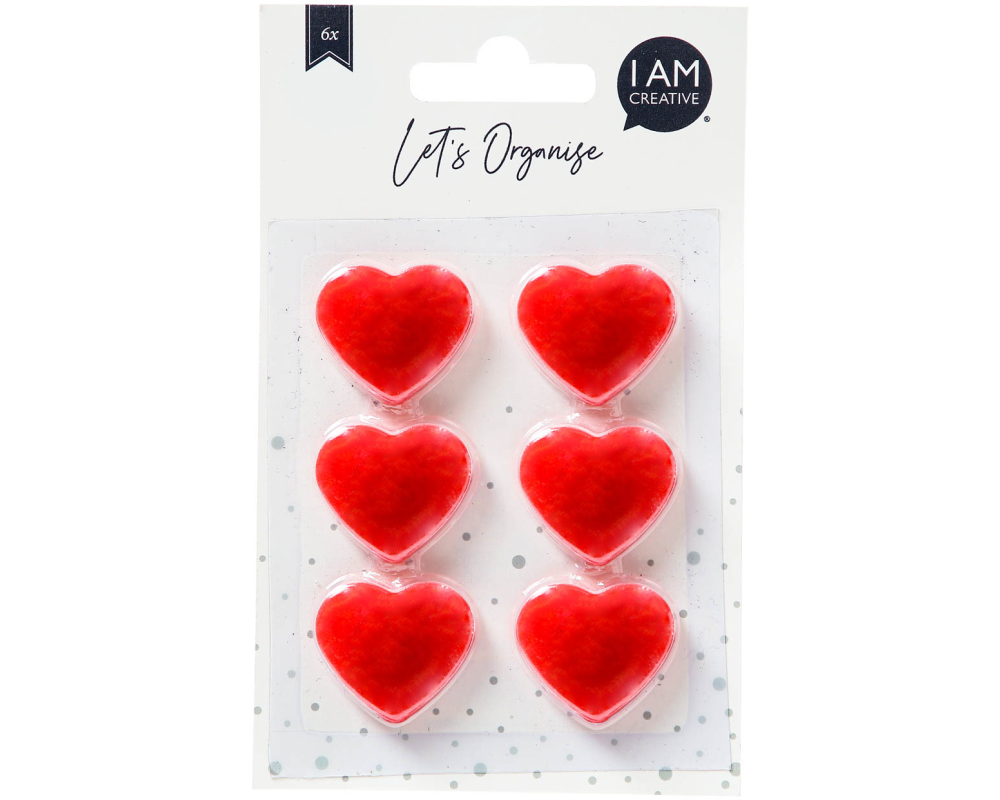 I AM CREATIVE Magnet Herz Let`s Organize MAA4035.49 rot, stark 6 Stück