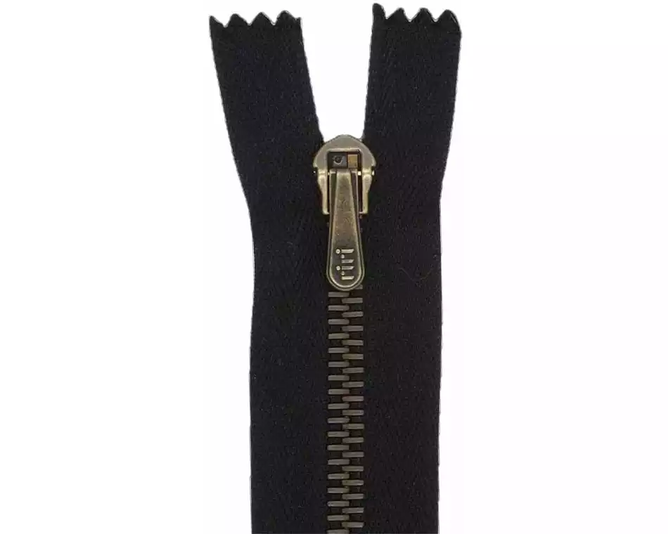 Riri Reissverschluss Metall 6 Jeans Länge 12 cm, Schwarz